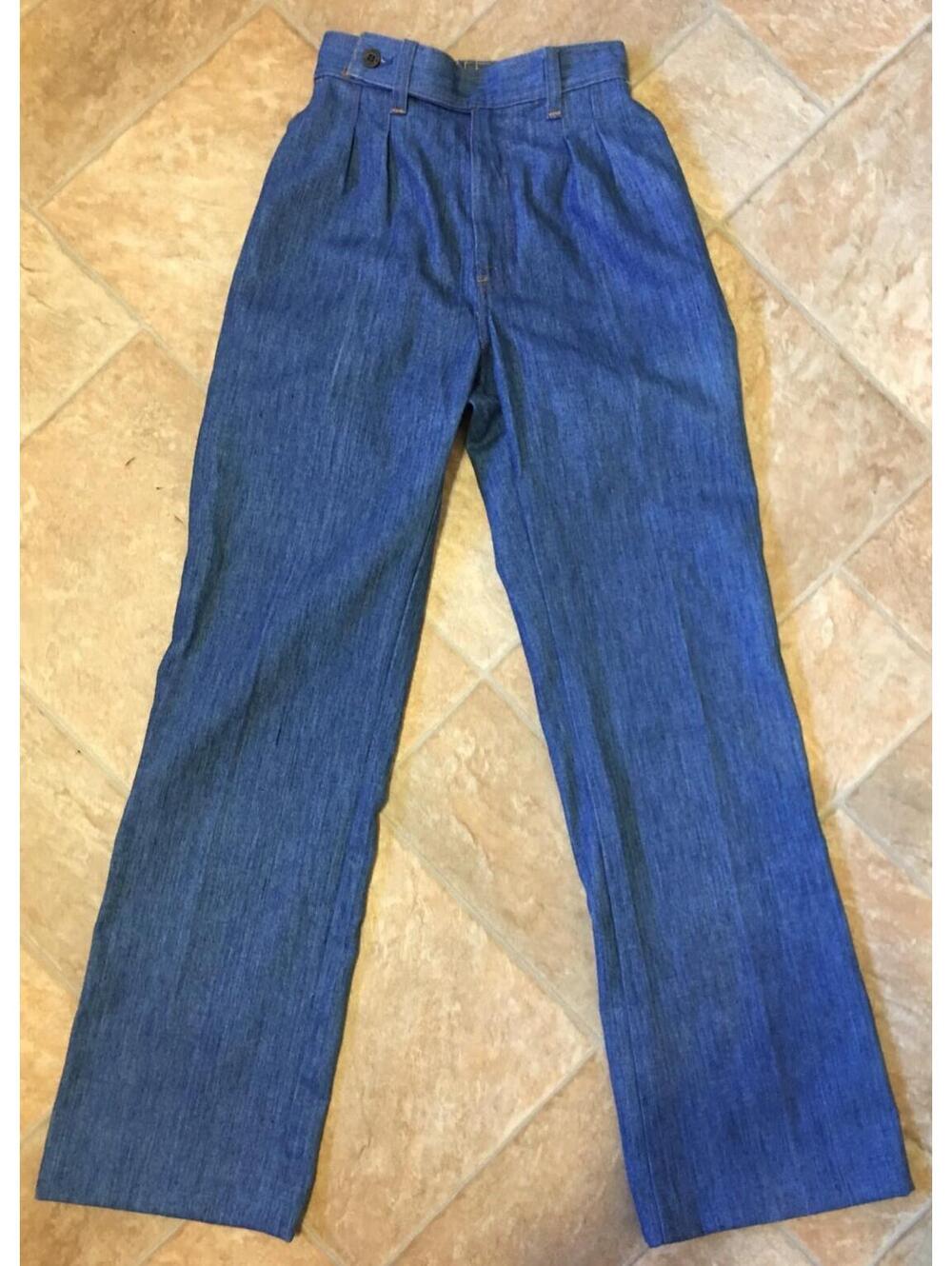 Vtg 70's Levi's 544 Orange Tab Talon Zipper Flared Jeans sz XXS 21" x 29"